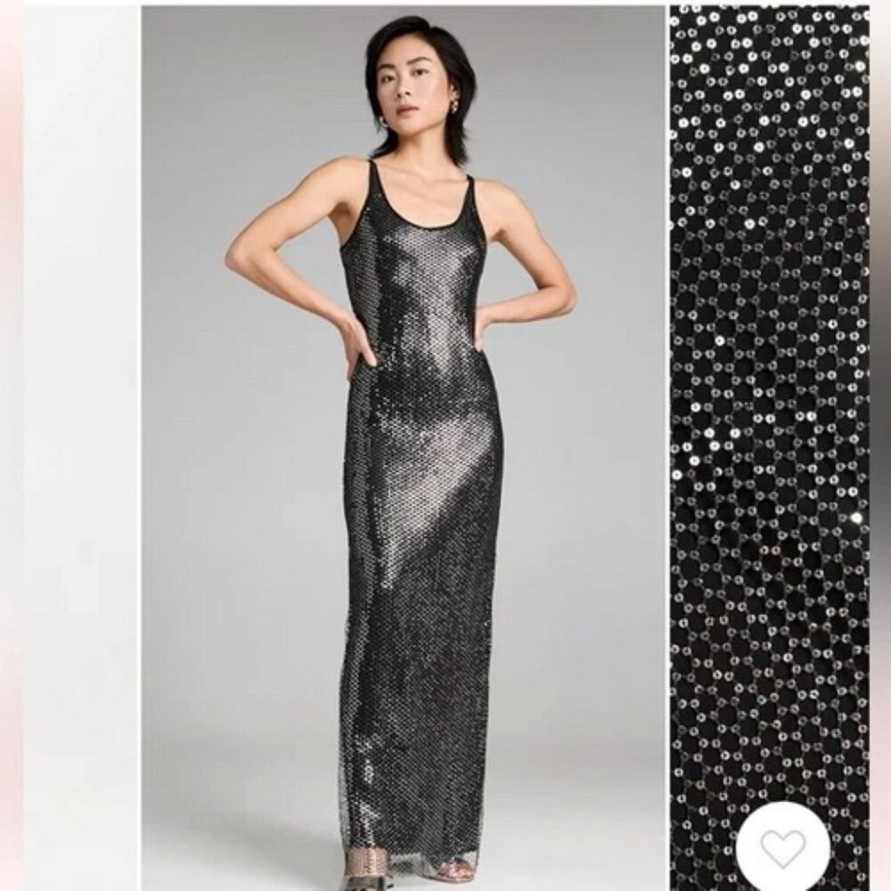 Rag & Bone Black Marcie Sequined Netted Gown - image 3